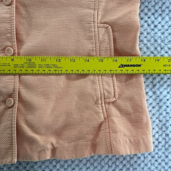 Eileen Fisher Jacket Womens S Orange Cotton Textured Lightweight Button Front - Picture 11 of 13